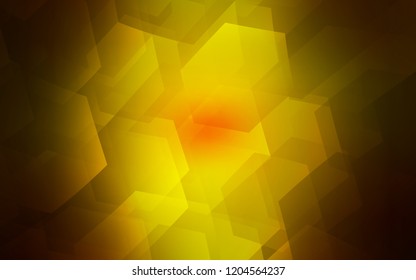 Dark Red, Yellow vector cover with set of hexagons. Illustration with set of colorful hexagons. Pattern can be used for landing pages.