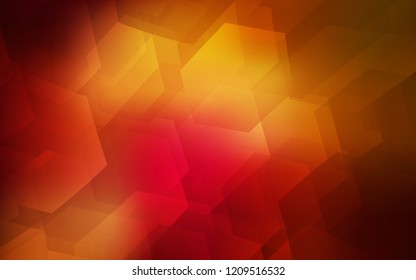 Dark Red, Yellow vector cover with set of hexagons. Colorful hexagons on white backdrop. Pattern can for your ad, booklets.