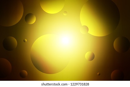 Dark Red, Yellow vector cover with spots. Abstract illustration with colored bubbles in nature style. Pattern can be used for beautiful websites.