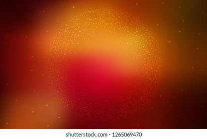 Dark Red, Yellow vector cover with astronomical stars. Shining illustration with sky stars on abstract template. Smart design for your business advert.