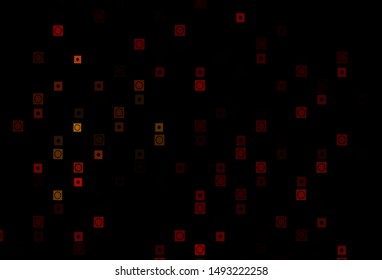 Dark Red, Yellow vector cover in polygonal, circular style. Colorful gradient rectangles, circles on abstract background. Modern template for your promotion.