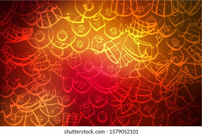 Dark Red, Yellow vector cover with set of confections. Decorative shining illustration with sweets on abstract template. Pattern for menu of cafes and restaurants.
