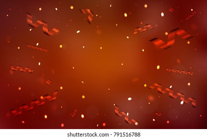 Dark Red, Yellow vector cover with happy holiday ribbons. Beautiful colored illustration with ribbon in celebration style. The pattern can be used for carnival, festival leaflets.