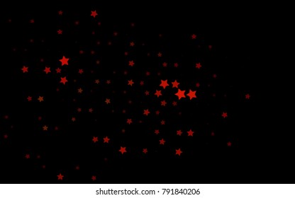 Dark Red, Yellow vector cover with small and big stars. Shining colored illustration with stars. Best design for your ad, poster, banner.
