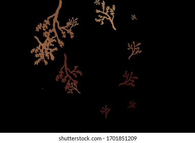 Dark Red, Yellow vector doodle backdrop with sakura. Brand new colored illustration with leaves and branches. The best design for your business.