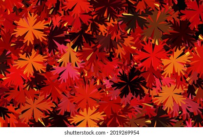 Dark Red, Yellow vector doodle background with flowers. Doodle illustration of flowers in Origami style. Hand painted design for web, leaflets.