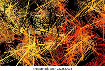 Rojo oscuro, plantilla de doodle vectorial amarillo con flores, hojas. Ilustración con garabatos en plantilla abstracta. El mejor diseño para su negocio.