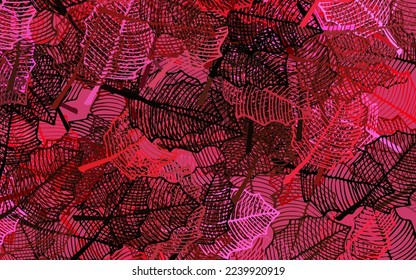 Dark Red, Yellow vector doodle backdrop with leaves. Brand new colored illustration in blurry style with leaves. New template for your design.