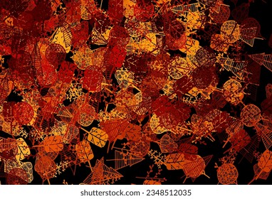 Dark Red, Yellow vector doodle background with trees, branches. New colorful illustration in doodle style with trees. Brand new style for your business design.