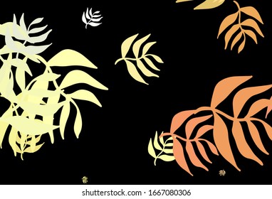 Dark Red, Yellow vector elegant background with leaves. Creative illustration in blurred style with leaves. Brand new style for your business design.