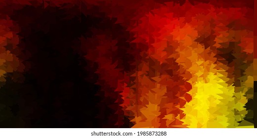 Diseño poligonal vectorial geométrico oscuro rojo, amarillo y amarillo. Ilustración abstracta moderna con triángulos poligonales. Antecedentes para diseñadores web.