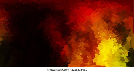 Dunkelrot, gelb, geometrisches polygonales Design. Moderne abstrakte Illustration mit polygonalen Dreiecken. Hintergrund für Webdesigner.