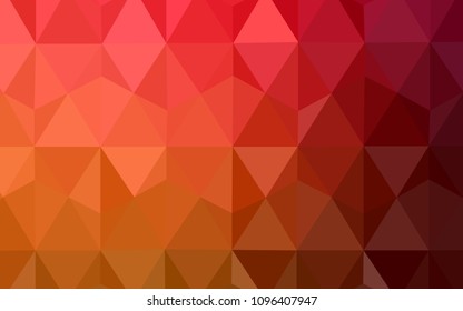 Dark Red, Yellow vector gradient triangles texture. Creative geometric illustration in Origami style with gradient. Completely new template for your banner.