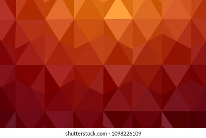 Dark Red, Yellow vector gradient triangles pattern. Creative geometric illustration in Origami style with gradient. Completely new template for your banner.