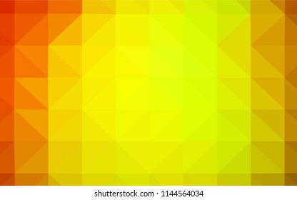 Dark Red, Yellow vector gradient triangles texture. Shining polygonal illustration, which consist of triangles. Best triangular design for your business.