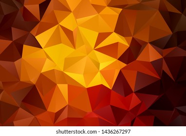 Dark Red, Yellow vector gradient triangles texture. Creative geometric illustration in Origami style with gradient. Best triangular design for your business.