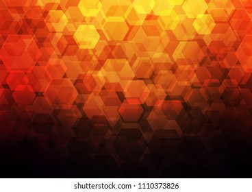 Dark Red, Yellow vector hexagon mosaic pattern. Creative geometric illustration in Origami style with gradient. A completely new template for your business design.