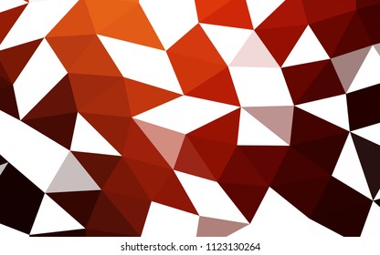Dark Red, Yellow vector hexagon mosaic triangle mosaic. Shining colored illustration in a Brand new style. Triangular pattern for your business design.
