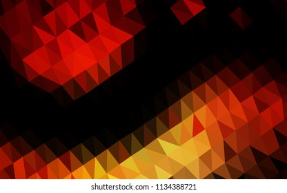 Dark Red, Yellow vector hexagon mosaic cover. Brand new colored illustration in blurry style with gradient. A completely new template for your business design.