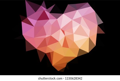 Dark Red, Yellow vector hexagon mosaic cover. Colorful abstract illustration with gradient. Triangular pattern for your business design.