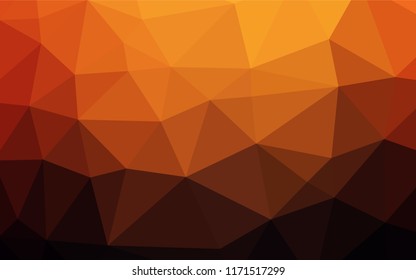 Dark Red, Yellow vector hexagon mosaic texture. Colorful illustration in abstract style with gradient. The textured pattern can be used for background.