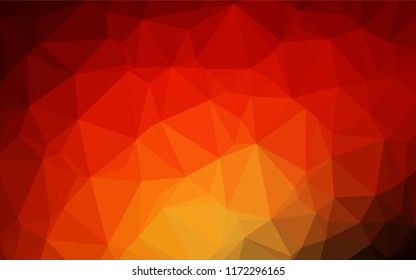 Dark Red, Yellow vector hexagon mosaic cover. A vague abstract illustration with gradient. A new texture for your design.