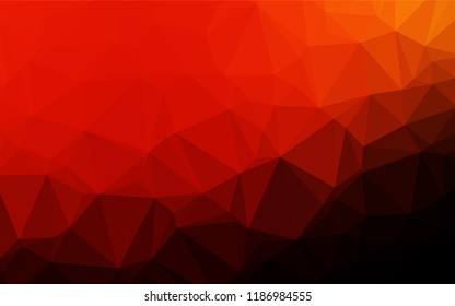 Dark Red, Yellow vector hexagon mosaic template. Glitter abstract illustration with an elegant design. The textured pattern can be used for background.