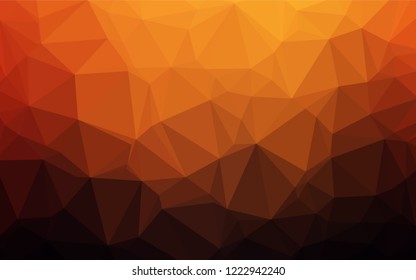Dark Red, Yellow vector hexagon mosaic texture. Creative illustration in halftone style with gradient. The polygonal design can be used for your web site.