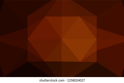 Dark Red, Yellow vector hexagon mosaic template. Shining illustration, which consist of triangles. A new texture for your design.