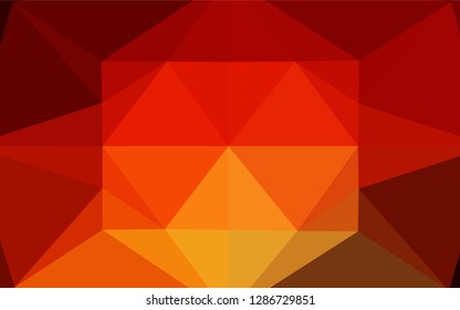 Dark Red, Yellow vector hexagon mosaic texture. A sample with polygonal shapes. Brand new style for your business design.