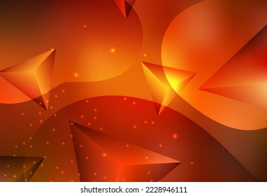 Dark Red, Yellow vector Illustration with set of colorful abstract circles and lines. Glitter abstract illustration with blurred drops of rain. Elegant design for wallpapers.