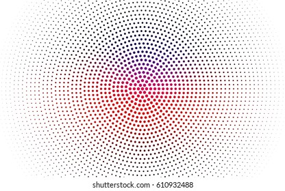 Dark Red, Yellow vector illustration which consist of circles. Dotted gradient design for your business. Creative geometric background in halftone style with colored spots.