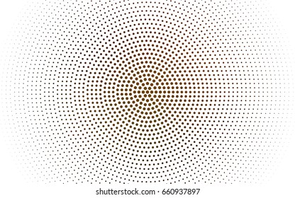 Dark Red, Yellow vector illustration which consist of circles. Dotted gradient design for your business. Creative geometric background in halftone style with colored spots.