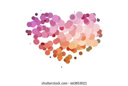 Dark Red, Yellow vector illustration which consist of circles. Dotted gradient design for your business. Creative geometric background in halftone style with colored spots.