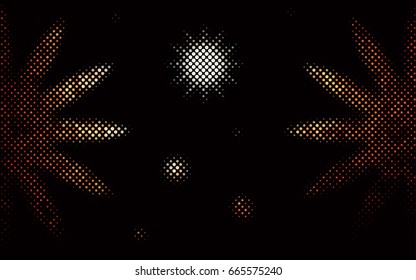 Dark Red, Yellow vector illustration which consist of circles. Dotted gradient design for your business. Creative geometric background in halftone style with colored spots.