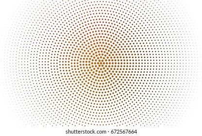 Dark Red, Yellow vector illustration which consist of circles. Dotted gradient design for your business. Creative geometric background in halftone style with colored spots.