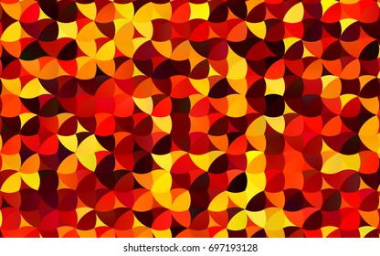 Dark Red, Yellow vector illustration which consist of circles. Dotted gradient design for your business. Creative geometric background in halftone style with colored spots.