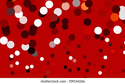Dark Red, Yellow vector illustration which consist of circles. Dotted gradient design for your business. Creative geometric background in halftone style with colored spots.