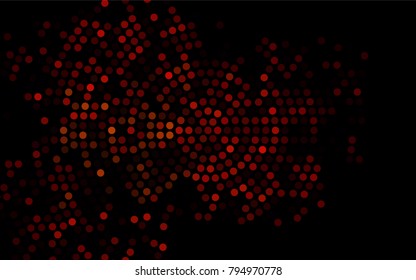 Dark Red, Yellow vector illustration which consist of circles. Dotted gradient design for your business. Creative geometric background in halftone style with colored spots.