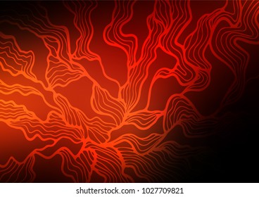 Dark Red, Yellow vector indian curved background. Blurred decorative design in Indian style with Zen tangles. A completely new design for your business.