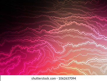 Dark Red, Yellow vector indian curved template. Colorful illustration in abstract style with doodles and Zen tangles. The textured pattern can be used for website.