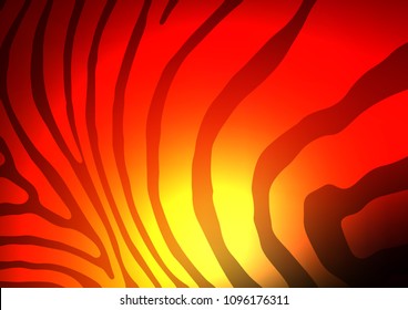 Dark Red, Yellow vector indian curved pattern. Decorative shining illustration with doodles on abstract template. Hand painted design for web, wrapping, wallpaper.