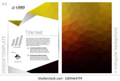 Dark Red, Yellow vector  layout for Leaflets. Beautiful colored sample in A4 size. Pattern for beautiful business cards, folders.
