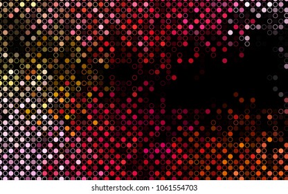 Dark Red, Yellow vector  layout with circle shapes. Glitter abstract illustration with blurred drops of rain. The pattern can be used for aqua ad, booklets.