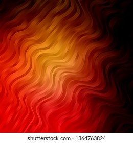 Dark Red, Yellow vector layout with circular arc. Colorful illustration, which consists of curves. Best design for your posters, banners.