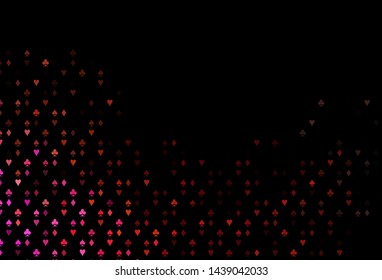 Dark Red, Yellow vector layout with elements of cards. Illustration with set of hearts, spades, clubs, diamonds. Pattern for ads of parties, events in Vegas.
