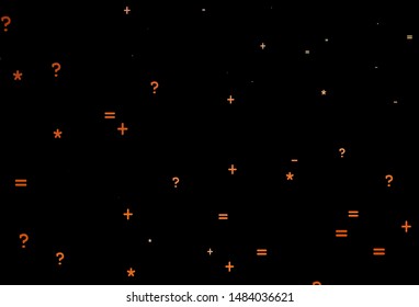 Dark Red, Yellow vector layout with algebra elements. Shining colorful illustration with isolated Digit signs. Pattern for school, grammar websites.