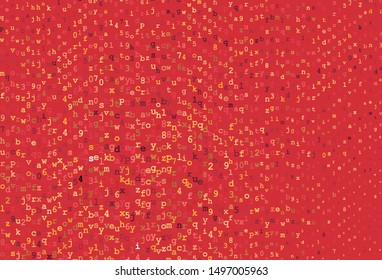 Dark Red, Yellow vector layout with latin alphabet. Shining colorful illustration with isolated letters. Pattern for school, grammar websites.