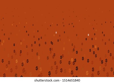 Dark Red, Yellow vector layout with banking symbols. Colored symbols of all currency on white background. The pattern can be used for financial, investment websites.