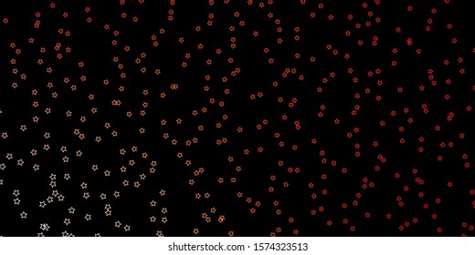 Dark Red, Yellow vector layout with bright stars. Decorative illustration with stars on abstract template. Best design for your ad, poster, banner.